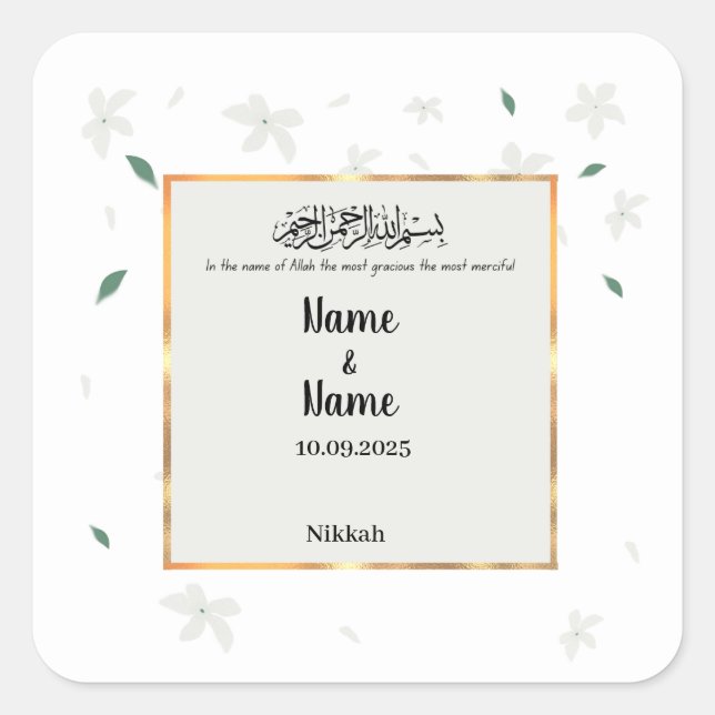 Nikkah favor stickers  (Front)