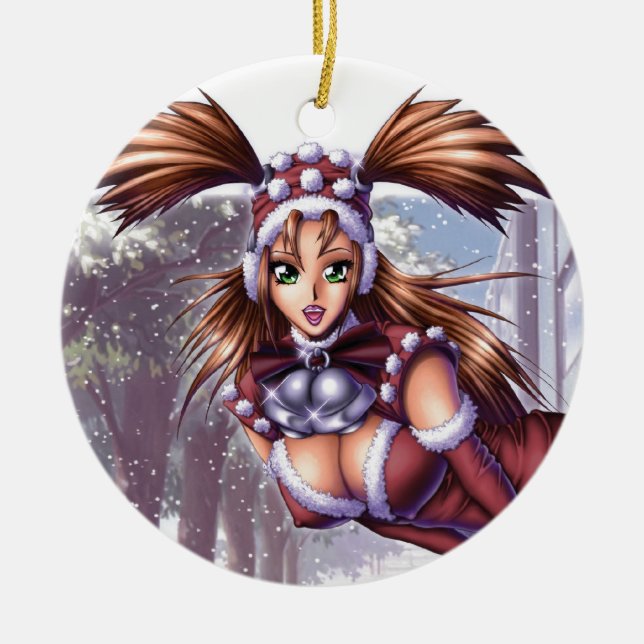 Nikki - Anime Christmas Ceramic Ornament (Front)