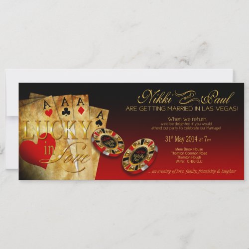 Nikki CHAMPAGNE METALLIC Las Vegas Wedding Invitation