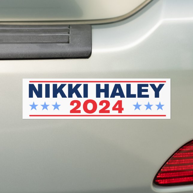 Nikki Haley 2024 Bumper Sticker (On Car)