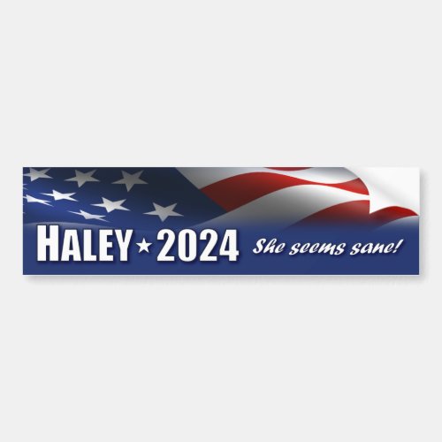 Nikki Haley 2024 _ She seems sane Bumper Sticker