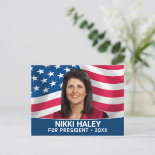 Nikki Haley - Campaign Photo with American Flag Postcard