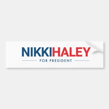 Nikki Haley For President 2024 Bumper Sticker by smarttaste at Zazzle