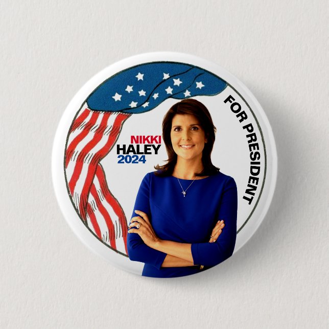 Nikki Haley for President 2024 Button (Front)