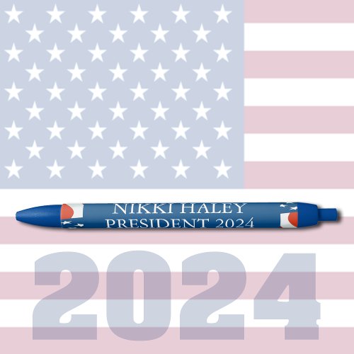 Nikki Haley President 2024 Black Ink Pen