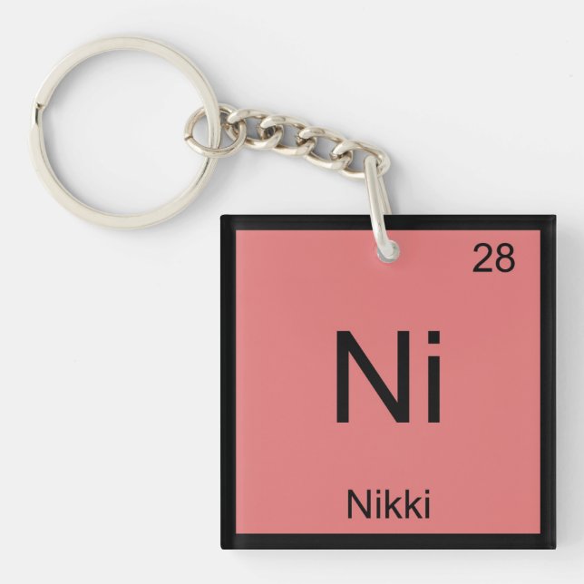 Nikki Name Chemistry Element Periodic Table Keychain (Front)
