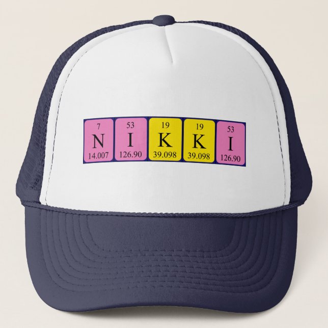 Nikki periodic table name hat (Front)