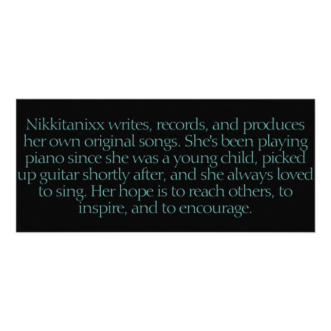 Nikkitanixx Promo Bookmark Rack Card (Back)