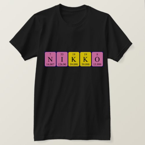 Nikko periodic table name shirt