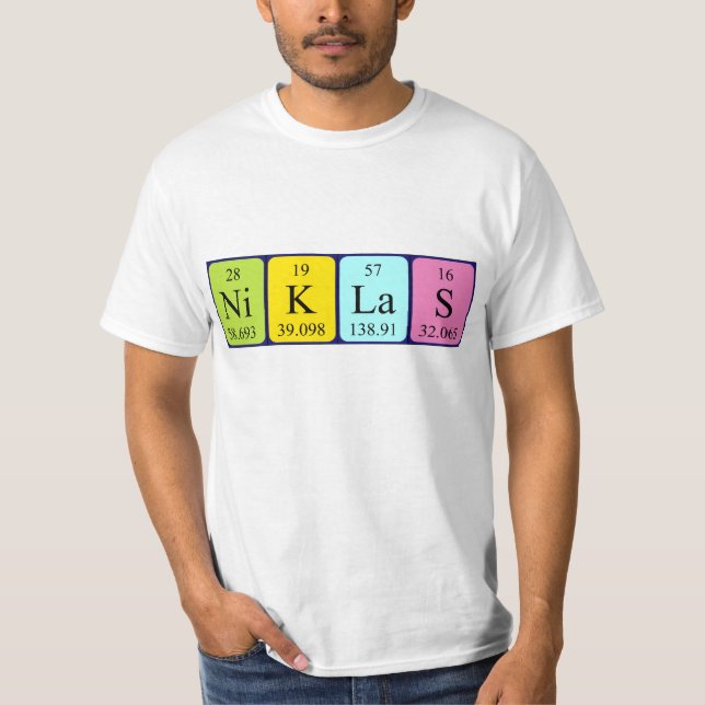 Niklas periodic table name shirt (Front)