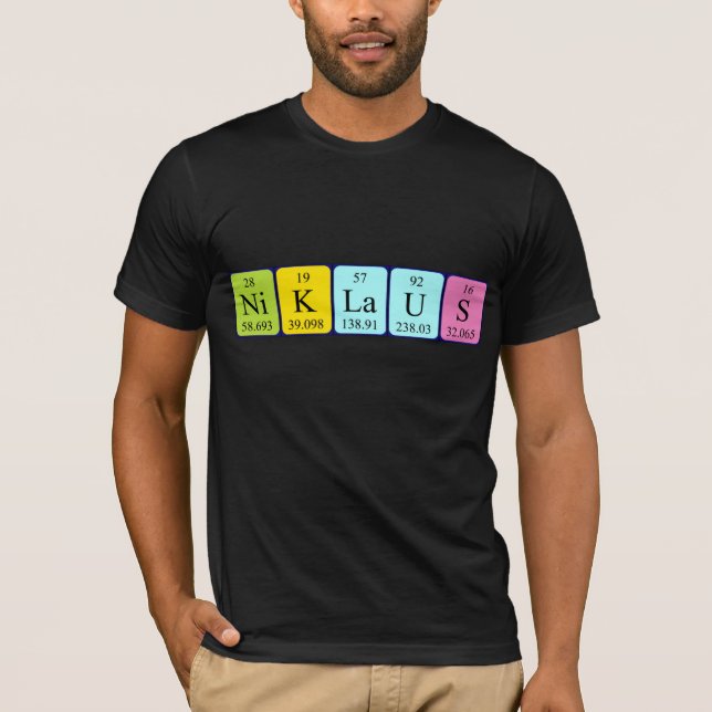 Niklaus periodic table name shirt (Front)