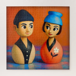NIKO AND HANA PUZZLE.  20 X 20 INCHES.   JIGSAW PUZZLE