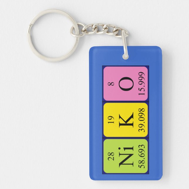 Niko periodic table name keyring (Front)
