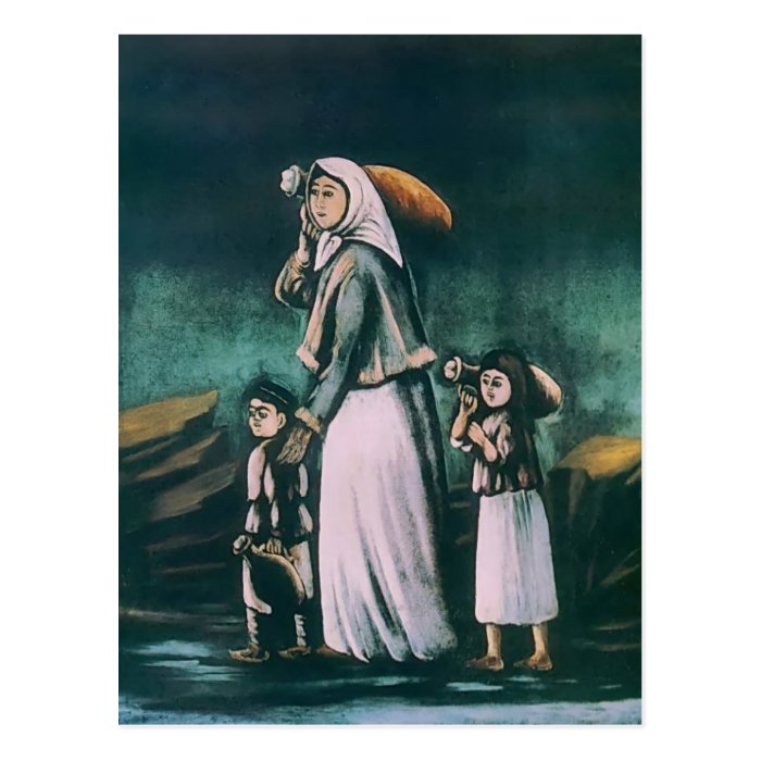 Niko Pirosmani Woman,Children Goes for Water Postcards