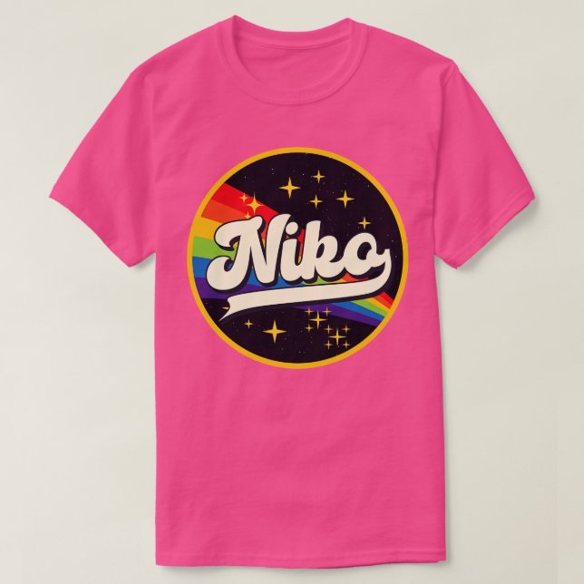 Niko Rainbow In Space Vintage Style T-Shirt (Design Front)