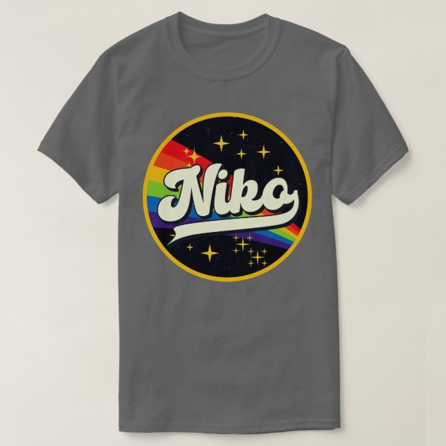 Niko Rainbow In Space Vintage Style T-Shirt (Design Front)