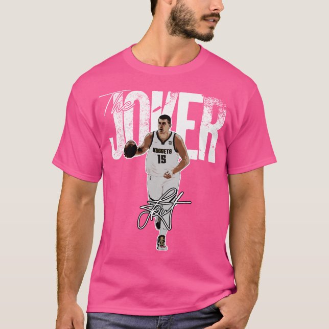 Nikola Jokic The Joker Basketball Denver Signature T-Shirt (Front)