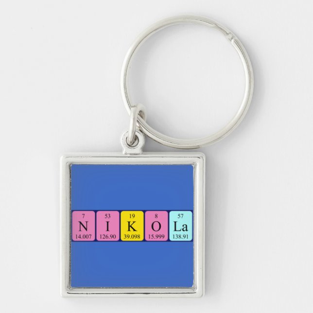 Nikola periodic table name keyring (Front)