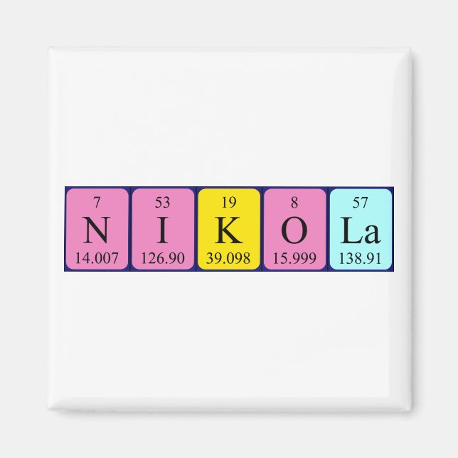 Nikola periodic table name magnet (Front)
