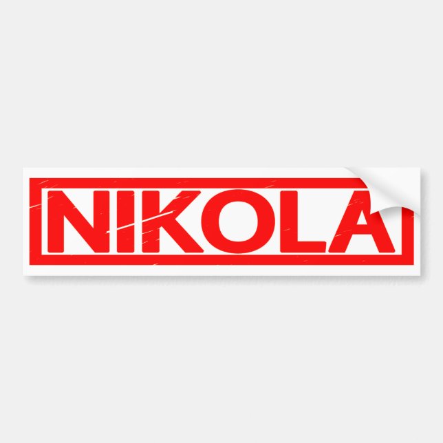 Nikola Stamp Bumper Sticker (Front)
