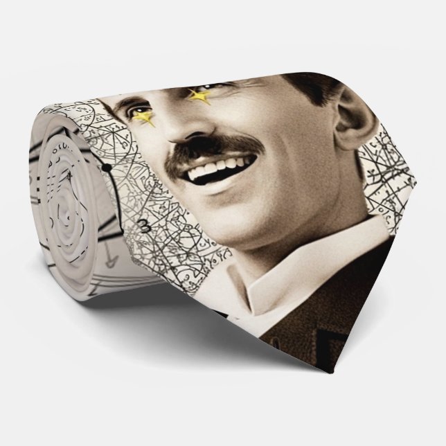 Nikola Tesla - 369 Key for the Universe Neck Tie (Rolled)