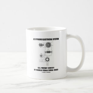 Nikola Tesla AC Dynamo Electrical System Patent Coffee Mug