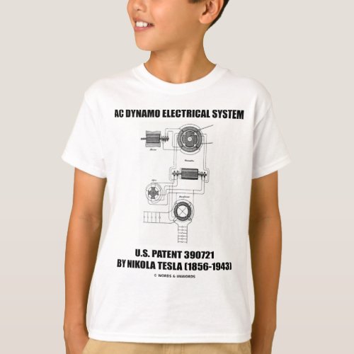 Nikola Tesla AC Dynamo Electrical System Patent T_Shirt