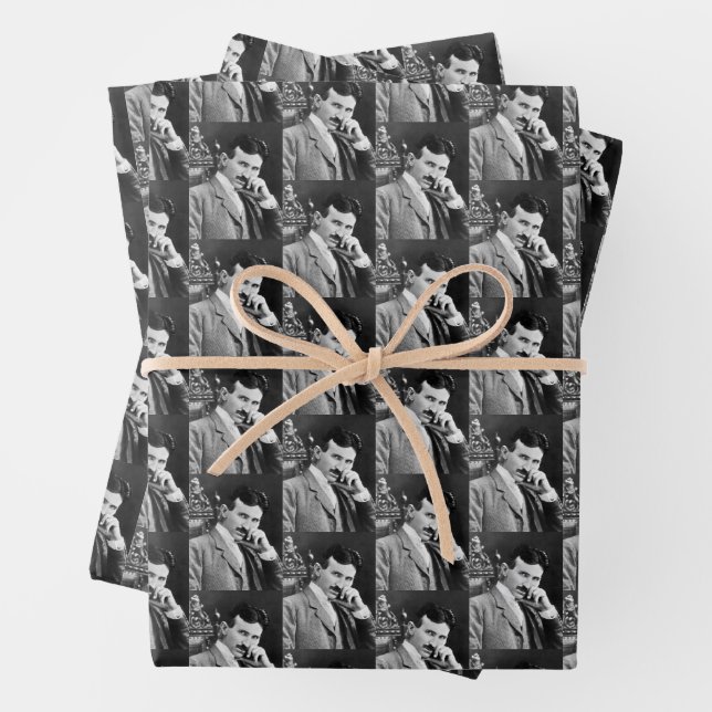 Nikola Tesla At Age 40 1896  Wrapping Paper Sheets (In situ)