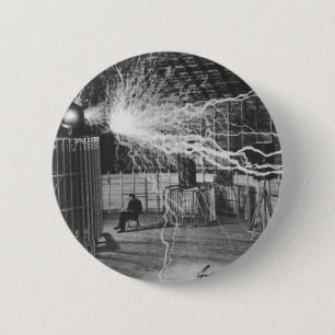 Nikola Tesla at his Colorado Springs Lab, 1899 Button