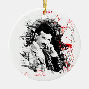Nikola Tesla Ceramic Ornament