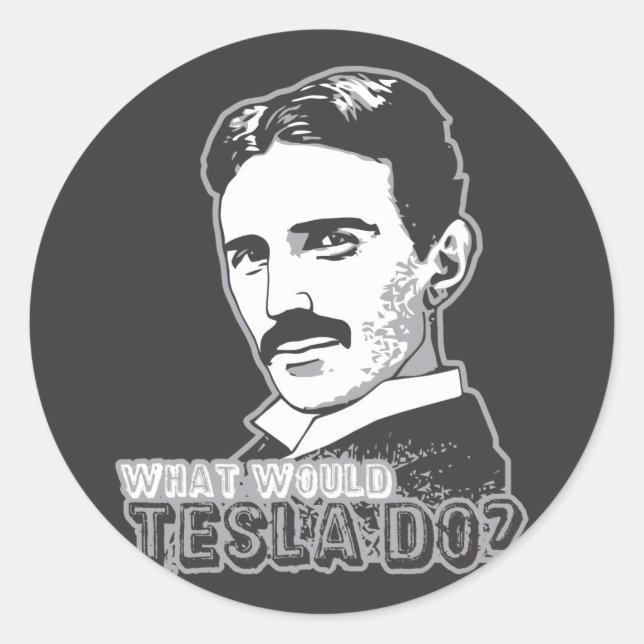 Nikola Tesla Classic Round Sticker (Front)