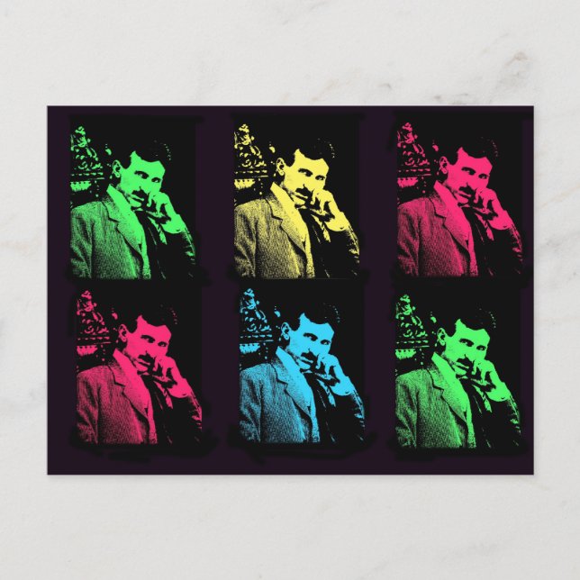 Nikola Tesla Collage Postcard (Front)