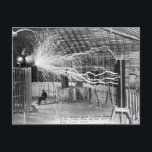 Nikola Tesla, Colorado Springs, 1899 Postcard<br><div class="desc">Nikola Tesla at his Colorado Springs Lab,  1899. This image also now available as a fabulous high resolution giant poster (all sizes available). Check it out at my store! Product title "Nikola Tesla,  1899 High Resolution."</div>