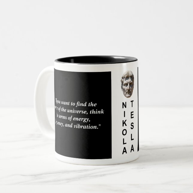 Nikola Tesla Custom Quote Philosophy Mug (Front Left)