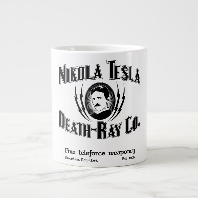 Nikola Tesla Death-Ray Co. Giant Coffee Mug (Front)