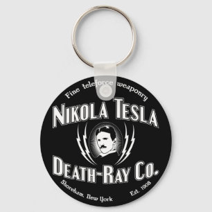 Nikola Tesla Death-Ray Co. Keychain