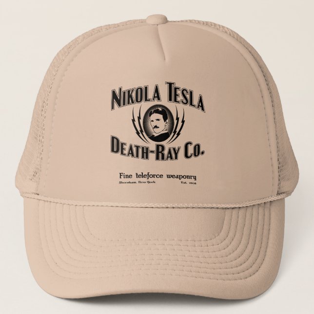 Nikola Tesla Death-Ray Co. Trucker Hat (Front)