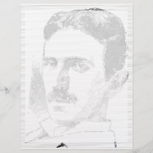 Nikola Tesla Drawing In Black And White Letterhead