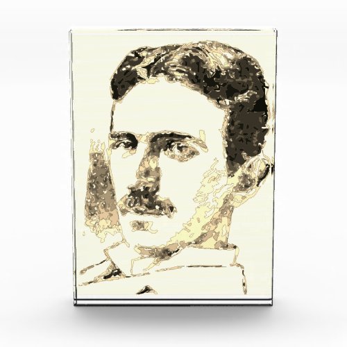 Nikola Tesla Drawing In Sepia Acrylic Award