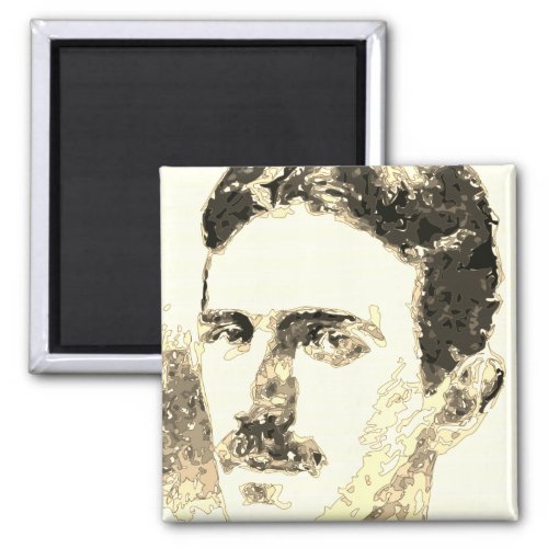 Nikola Tesla Drawing In Sepia Magnet