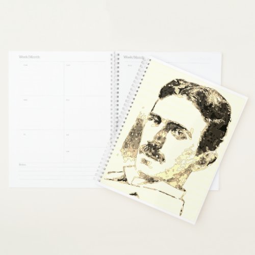 Nikola Tesla Drawing In Sepia Planner