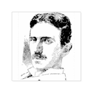 Nikola Tesla Drawing  Self-inking Stamp