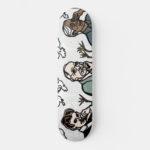 Nikola Tesla Edgar Cayce and Jiddu Krishnamurti Skateboard