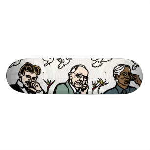 Nikola Tesla, Edgar Cayce and Jiddu Krishnamurti Skateboard