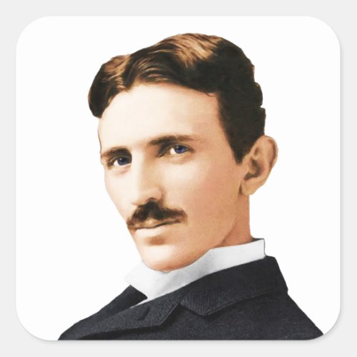 Nikola Tesla Electrical Genius Square Sticker