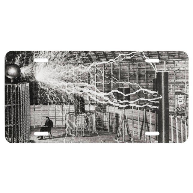 Nikola Tesla Electricity License Plate (Front)
