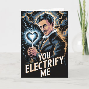 Nikola Tesla Electricity Valentines Card