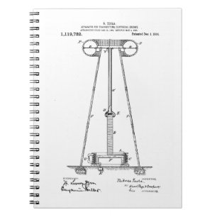 Nikola Tesla Energy Transmission Pantent US1119732 Notebook