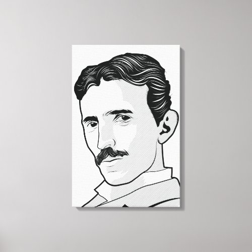Nikola Tesla Face Canvas Print