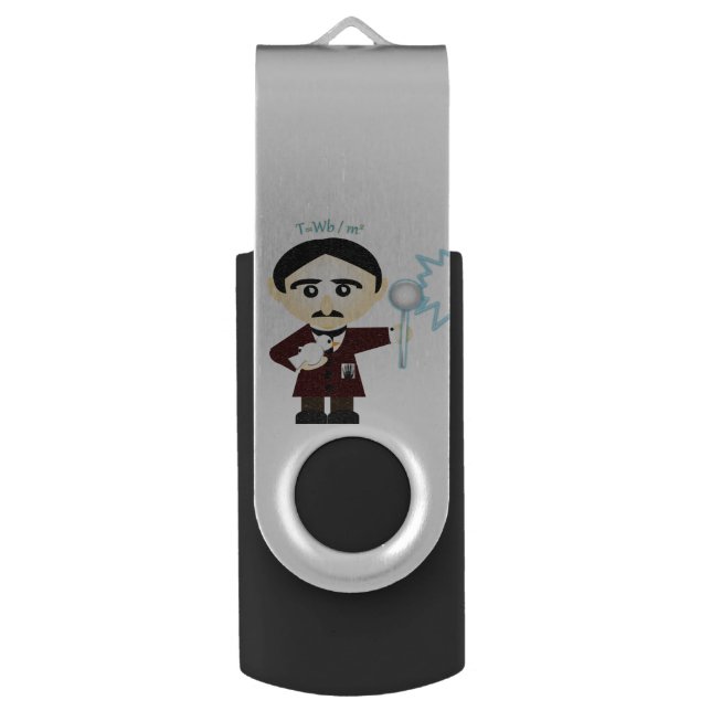 Nikola Tesla Flash Drive (Front Vertical)